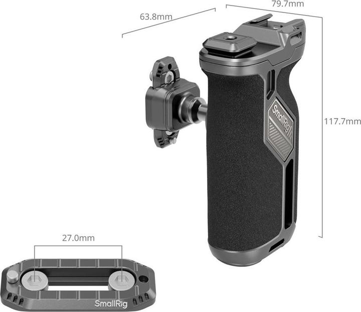 Image du produit SmallRig HawkLock H21 Quick Release Rotating Side Handle Kit 4485 (Poignée)