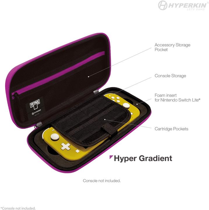 Actual product image Hyperkin Tetris Eva Hard Shell Carrying Case - Hyper Gradient (Switch, Switch Lite, Switch OLED)