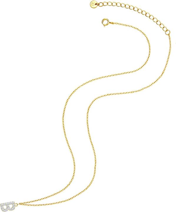 Image du produit Glanzstücke München Femme lettre B argent sterling zirconium or jaune 45,0 cm chaîne de base + 5,0 cm extension - 32136 (Argent Sterling, 40 - 45 cm)