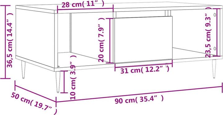 Actual product image VidaXL Rixa (90 x 50 x 36.5 cm)