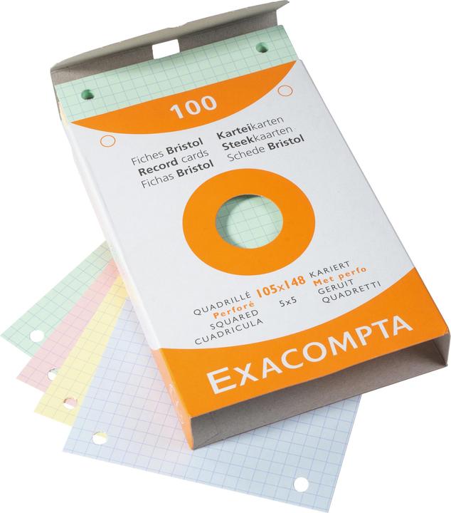 Produktbild Exacompta Karteikarten (A6, 205 g/m², 100 x)