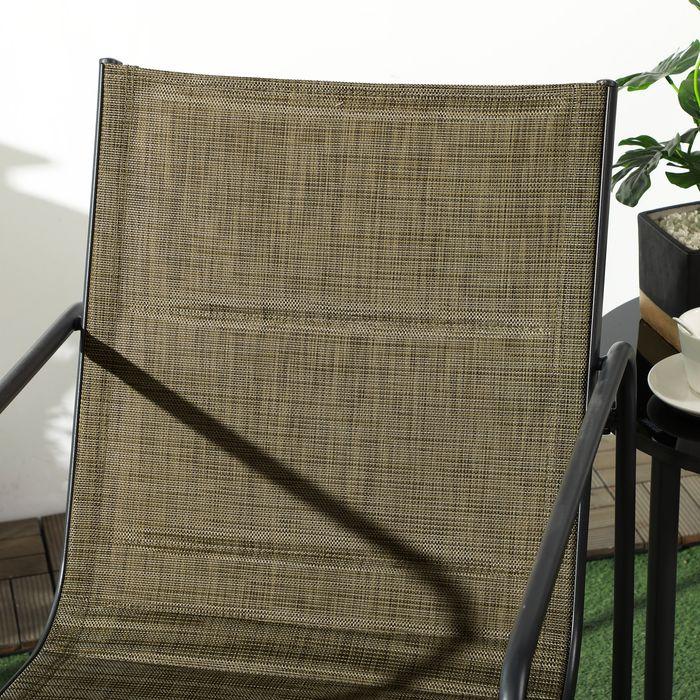 Produktbild Swisshandel24 Gartenstühle 2er-Set, Gartensessel Set mit Armlehne, Mesh, Stahl, Braun, 54x66,5x88cm