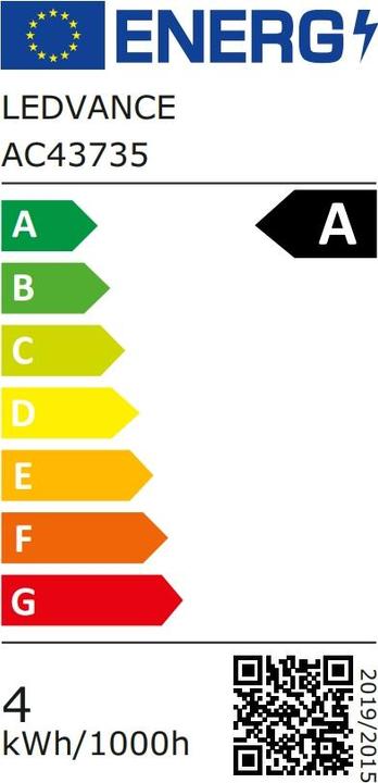 Energie-Label Ledvance LED edison filament 840lm 4W/830 (60W) E27 energiklasse A (E27, 4 W, 840 lm, 1 x, A)