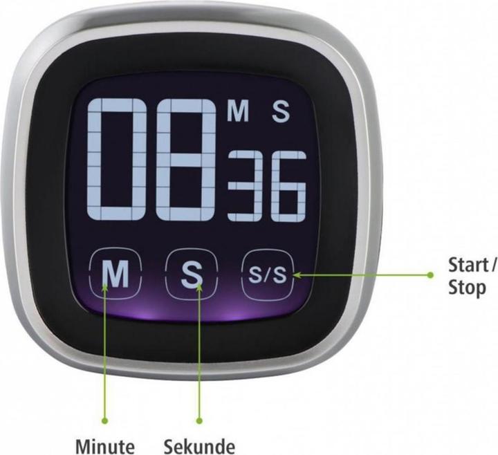 Produktbild Xavax Küchentimer Küchentimer "Touch", digital, Silber/Schwarz