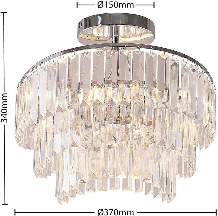Produktbild Lindby Volina Deckenleuchte mit funkelndem Behang (37 cm)