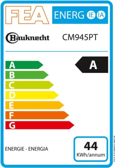 Label énergétique Bauknecht cm 945 Pt