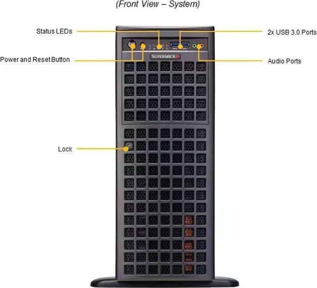 Actual product image Supermicro Barebone SuperServer Big Tower Dual Socket 4189 SYS-740GP-TNRT