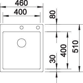 Actual product image Blanco Claron 400-IF/A Durinox (Top-mounted sink, 46 cm, 51 cm)