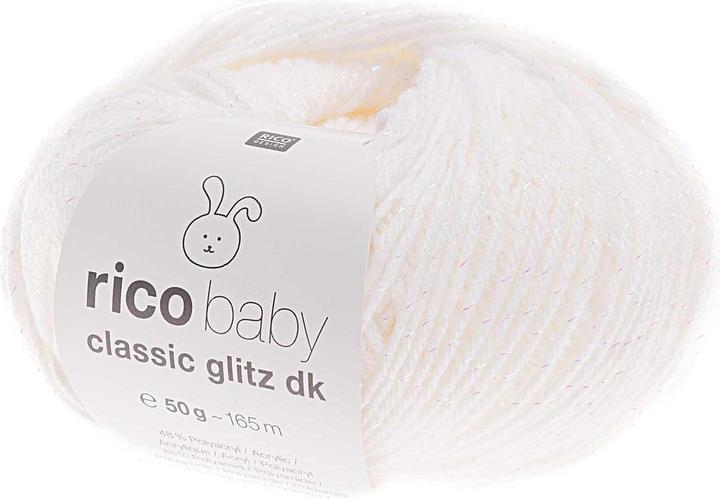 Actual product image Rico Design Wool Baby Classic Glitz dk 50 g White (165 m)