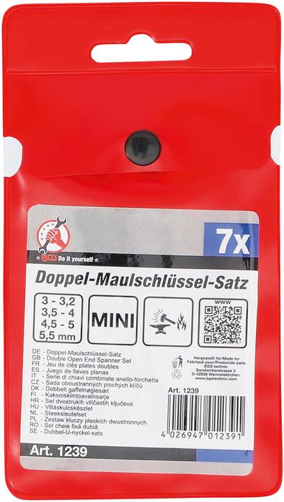 Image du produit BGS Jeu de clés à fourche double (5,5 mm, 3 mm)