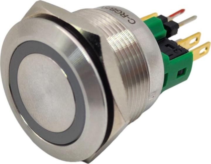 Purecrea Pulsante da 22 mm con illuminazione RGB 5V - acciaio inox