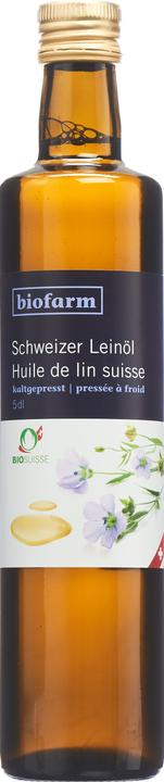 Produktbild Biofarm Leinöl CH Knospe Bio Suisse (500 ml)