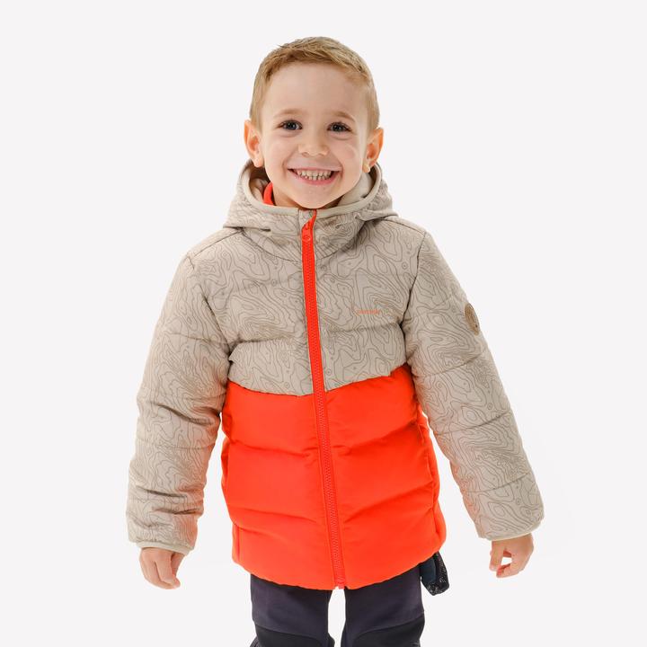 Actual product image Quechua Winter jacket toddlers size 92-116 hiking - NH500 orange/beige (3, 4)