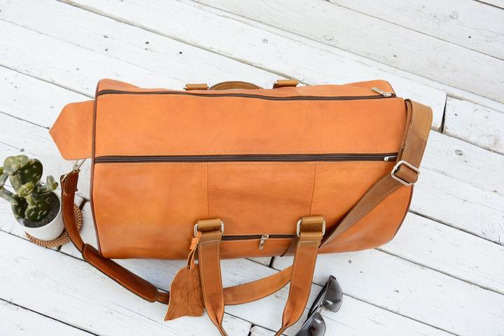 Produktbild Only-Bags.Store Leder Reisetasche, Duffle Gepäck Reisetasche, Wochenendtasche