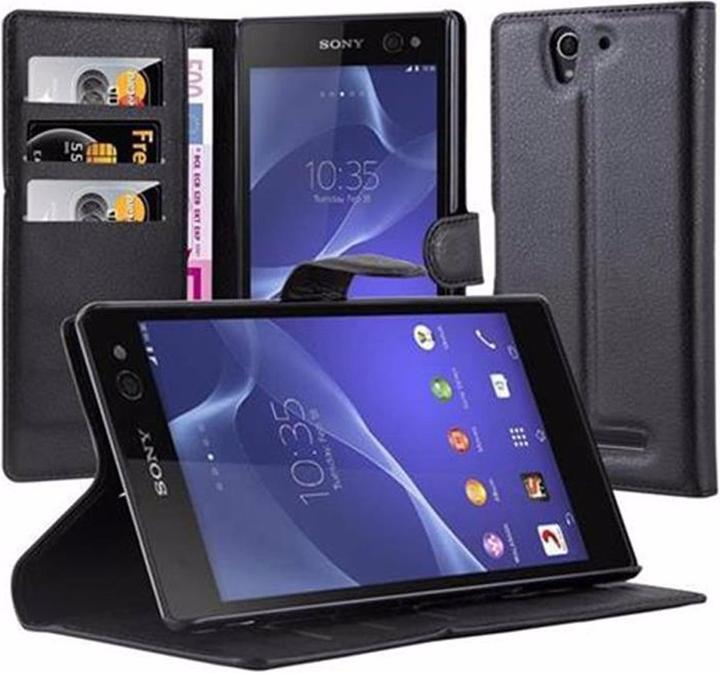 Actual product image Cadorabo Book with stand function cover (Sony Xperia T2 Ultra)