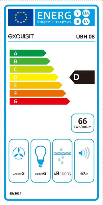 Energie-Label Exquisit UBH 08 Unterbaut ³/h D (Unterbauhaube)