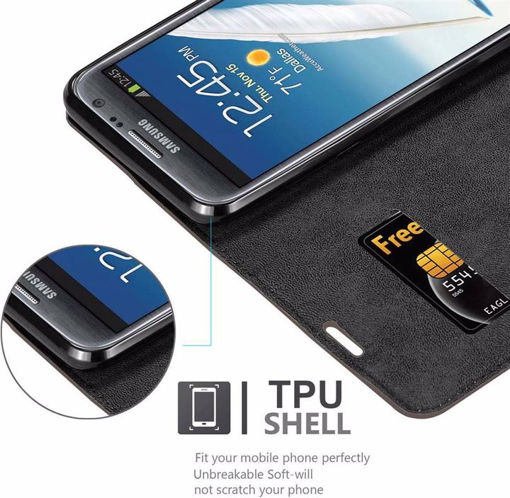 Actual product image Cadorabo Book Invisible Magnet Cover (Samsung Galaxy Note 2)