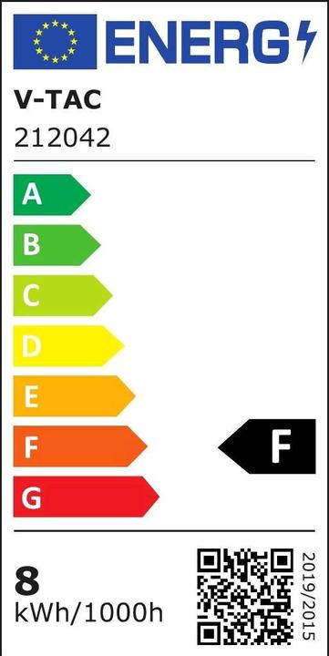Energie-Label V-TAC VT3528 LED Streifen SMD3528 120 LED Hohe Lumen 4000K IP20 5m (500 cm)