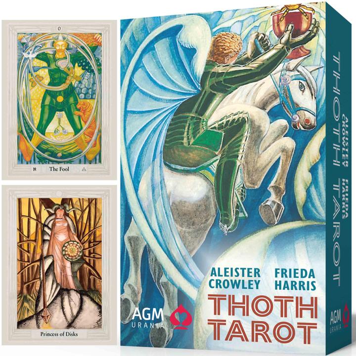 Actual product image Aleister Crowley Thoth Tarot (Deluxe Edition, English, GB), with 1 book, with 78 inserts, 2 parts (English, Aleister Crowley, Frieda Harris, 2024)