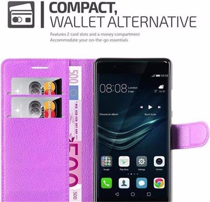Actual product image Cadorabo Book with stand function cover (Huawei P9)