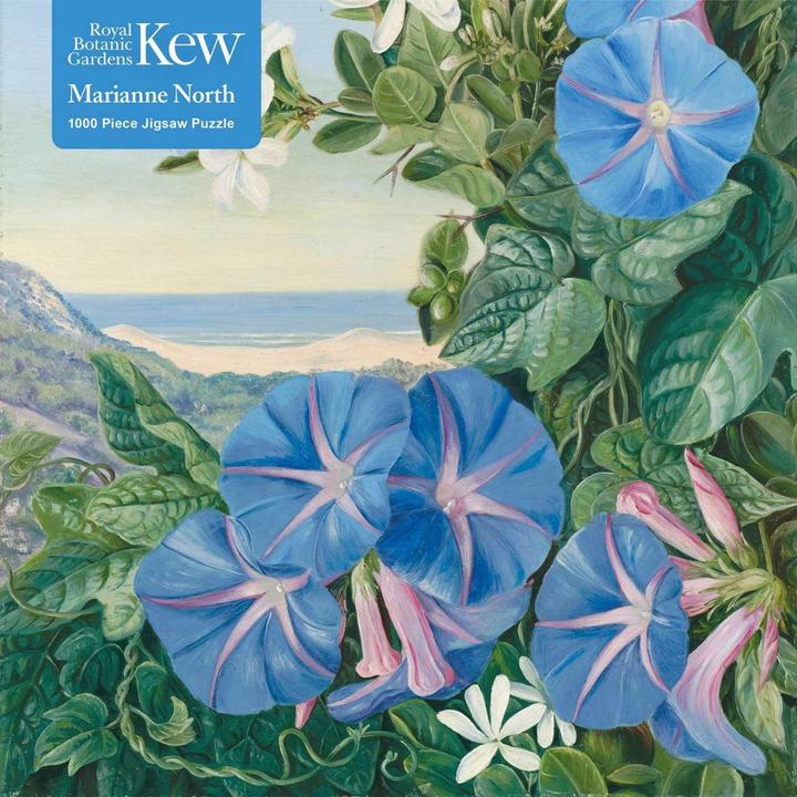 Adult Jigsaw Puzzle Kew: Marianne North: Amatungula and Blue Ipomoea, South Africa (1000 pezzi)