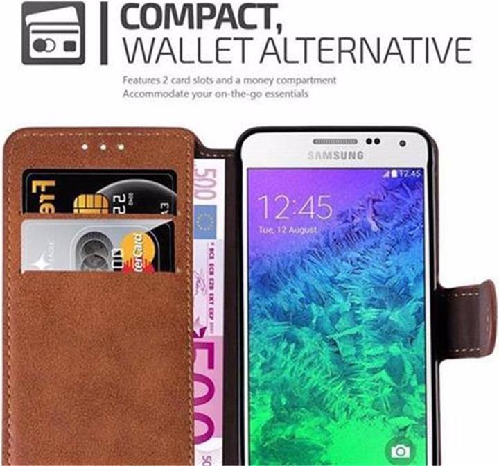 Produktbild Cadorabo Book Retro Matt Wallet Cover (Samsung Galaxy Alpha)