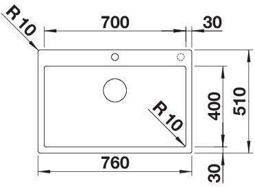 Actual product image Blanco Claron 700-IF/A (Top-mounted sink, 76 cm, 51 cm)