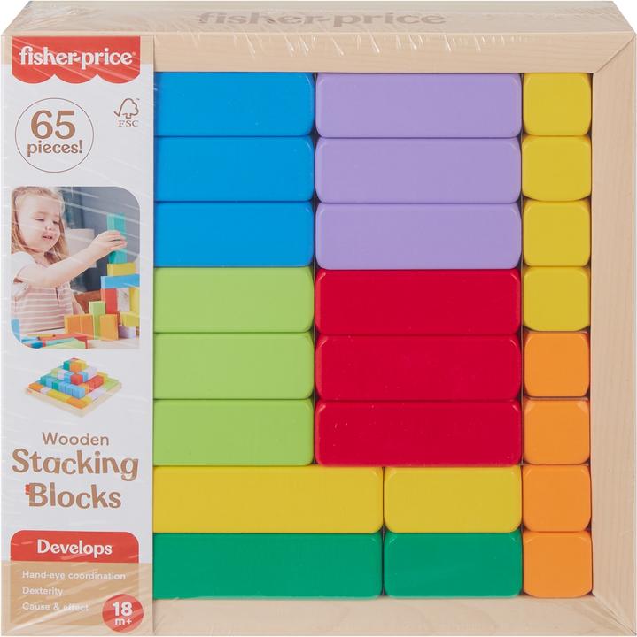 Image du produit Fisher-Price Blocs de construction en bois multicolores