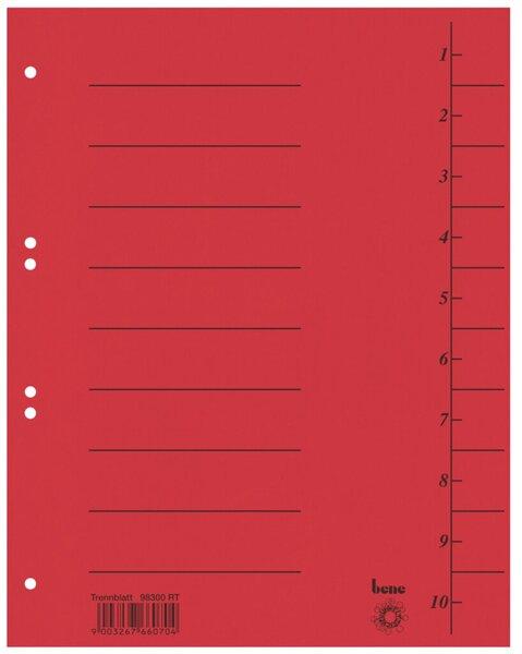 Actual product image Bene Dividers 1-10 red, 50 pcs.