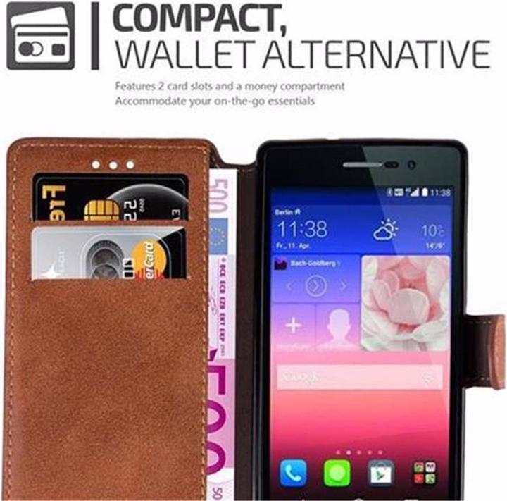 Produktbild Cadorabo Book Retro Matt Wallet Cover (Huawei Ascend P7)