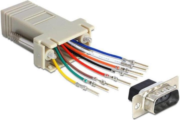 Produktbild Delock RJ-45 Buchse zu RS232 Stecker Montagesatz (0.05 m)