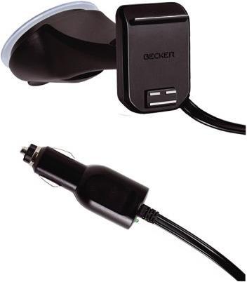 Actual product image Becker MagClick active adapter with integrated car charging cable and HR holder