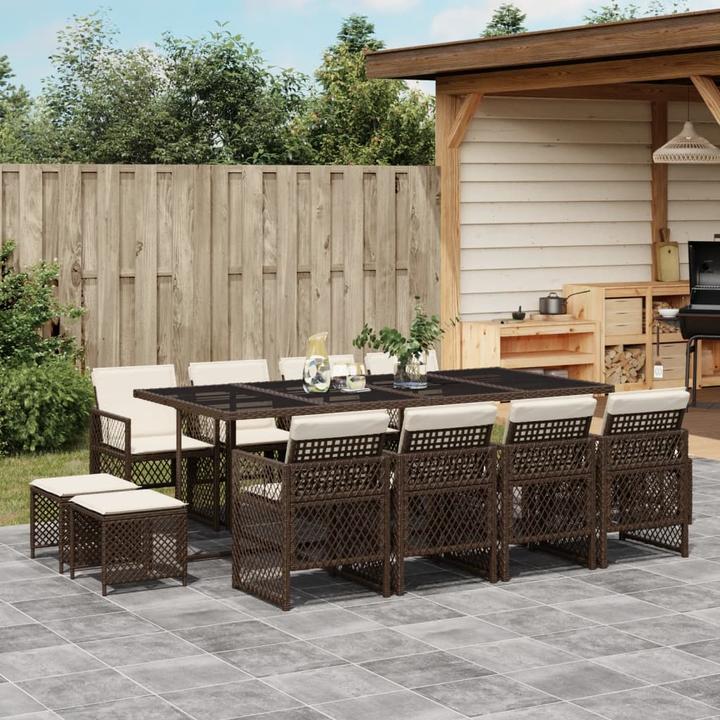 Image du produit VidaXL Meuble de jardin Ensemble de jardin 13 pièces brun poly rotin (106 cm)