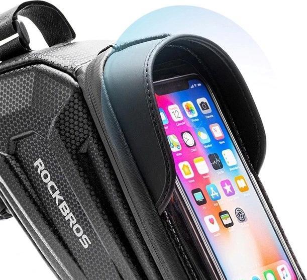 Productafbeelding Rockbros B68-1 gepantserde fietstas voor telefoon 1,5l - zwart (1.70 l, Draagtas)