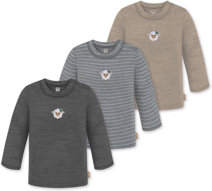 Actual product image Normani 3-pack baby merino longsleeve "Taupo" - 9475 (110)