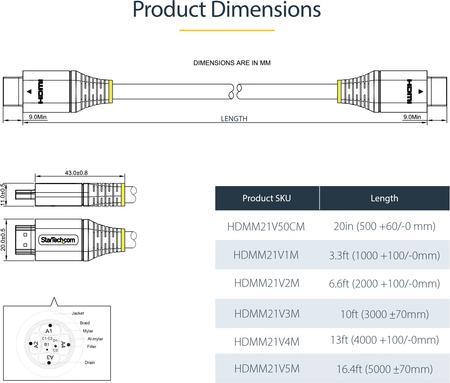 Produktbild StarTech HDMM21V2M HDMI-Kabel HDMI Typ A (Standard) (2 m, HDMI)
