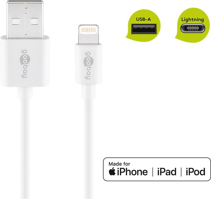 Produktbild Goobay Lightning USB Lade- und Synchronisationskabel (3 m, USB 2.0)