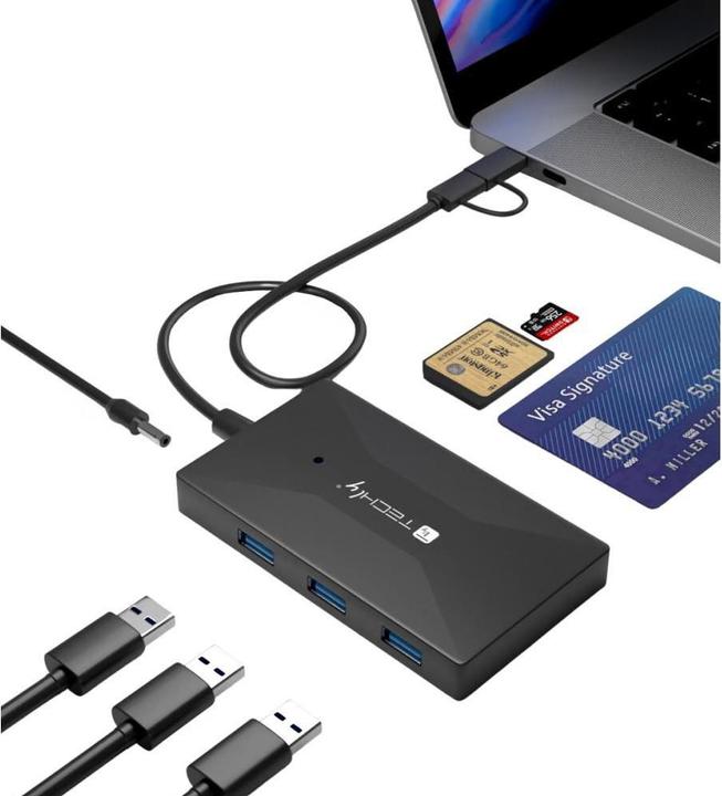Produktbild Techly Multi-Kartenleser und HUB USB-A/C (Type-B)
