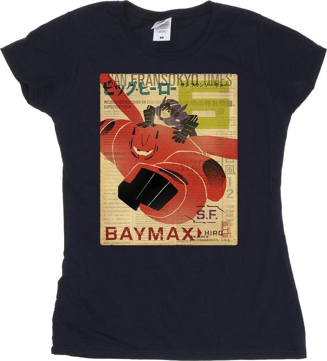 Disney Big Hero 6 Baymax Flying Baymax Newspaper TShirt (L)