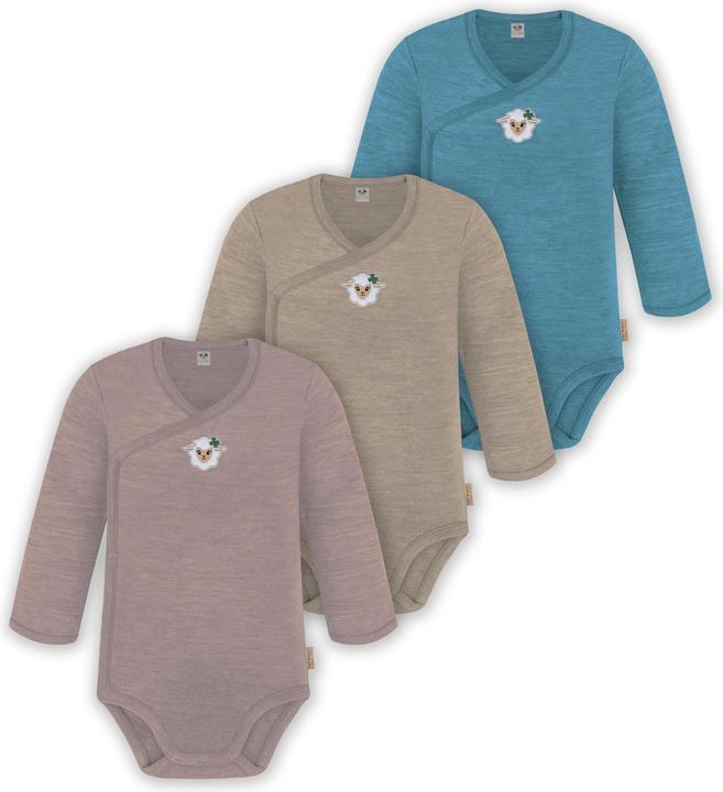 Immagine prodotto Normani Confezione da 3 pezzi di body a maniche lunghe in merino per bambino e bambina - 9355 (80)