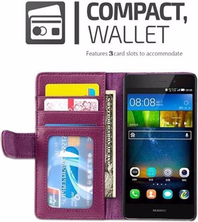 Actual product image Cadorabo Book with 3 card slots cover (Huawei P8 Lite)