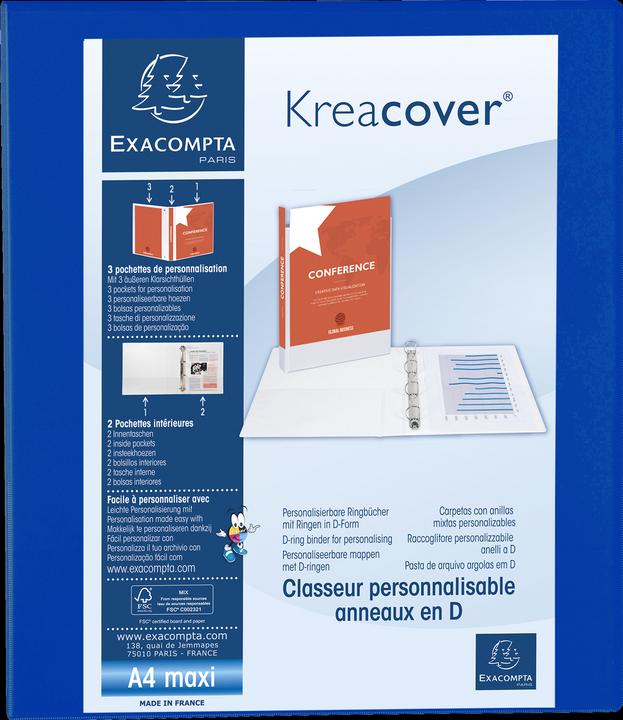 Produktbild Exacompta Ringbuch A4 PVC/PU 4-Ring 47mm Rücken 25mm (A4, 25 mm, 1 Stück)