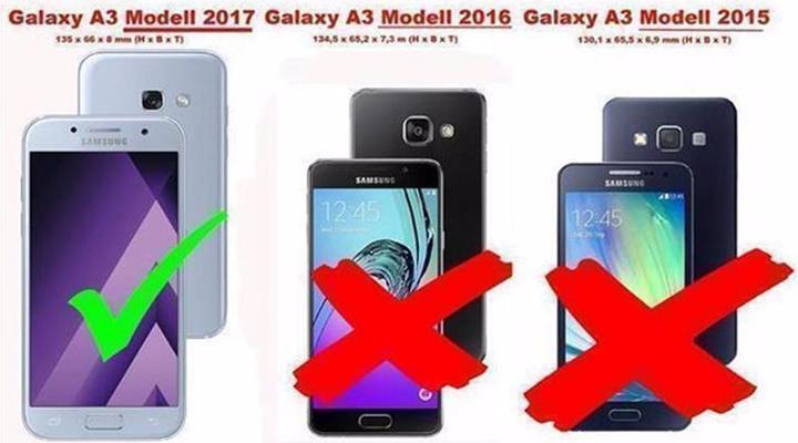 Actual product image Cadorabo Flip with structure cover (Samsung Galaxy A3 (2017))