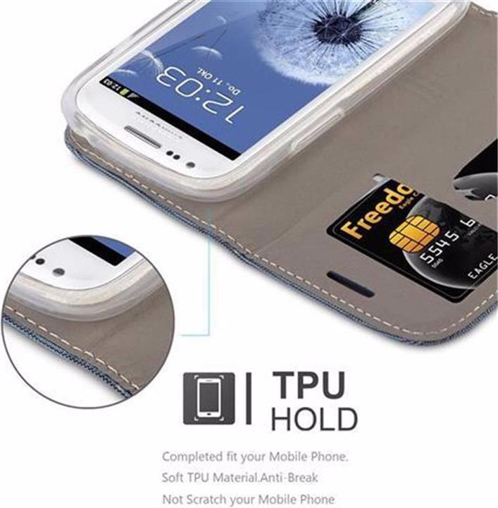 Actual product image Cadorabo Book Jeans Optics Cover (Samsung Galaxy S3 Mini)