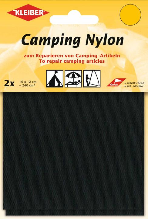 Kleiber Camping-Flicken, Nylon, selbstklebend, schwarz (2 x)