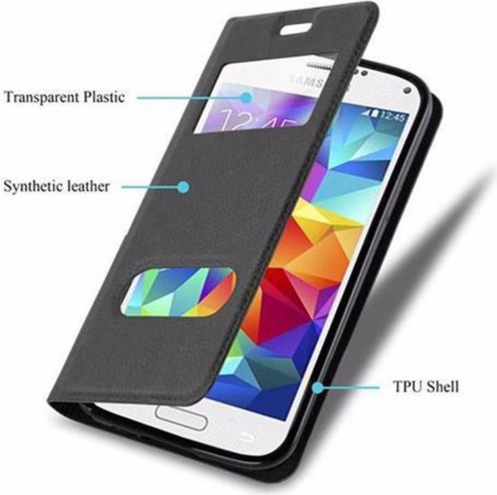 Produktbild Cadorabo Book mit View Doppelfenster Cover (Samsung Galaxy S5, Samsung Galaxy S5 Neo)