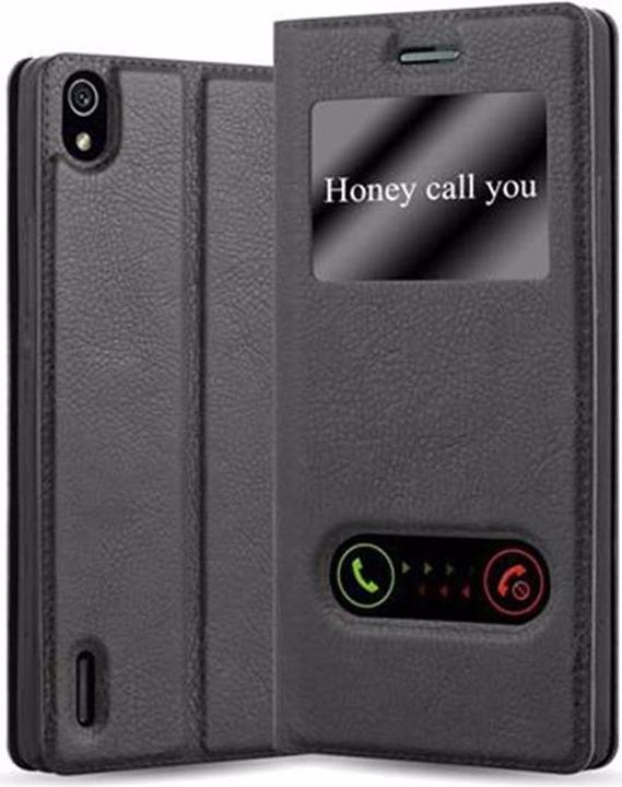 Actual product image Cadorabo Book with View double window cover (Huawei Ascend P7)