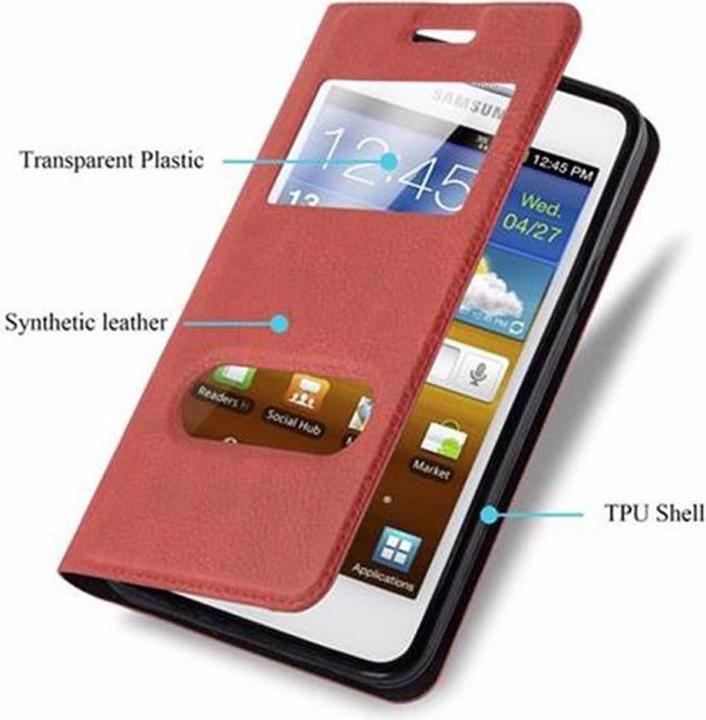 Actual product image Cadorabo Book with View double window cover (Samsung Galaxy S2 Plus, Samsung Galaxy S2)