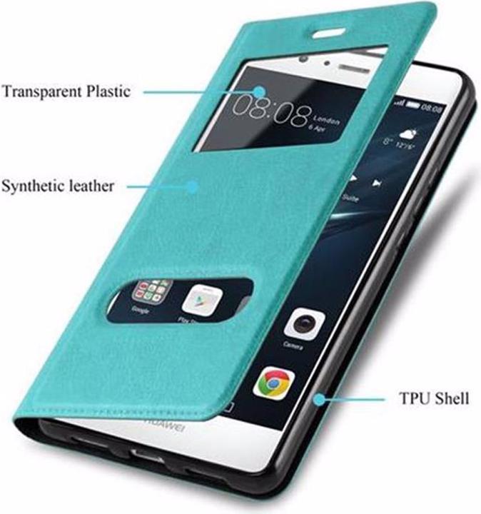 Actual product image Cadorabo Book with View double window cover (Huawei P9 Lite)