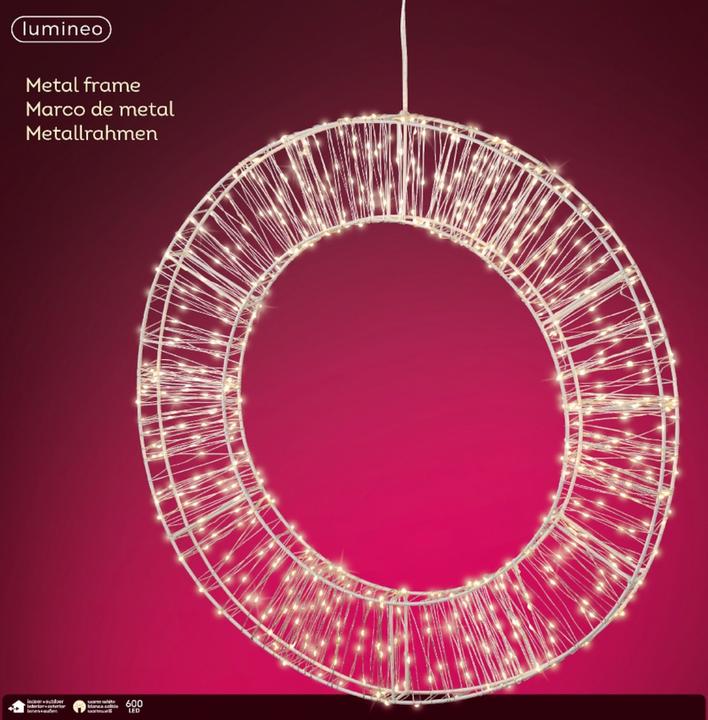 Actual product image Lumineo Micro LED wreath white 58 cm